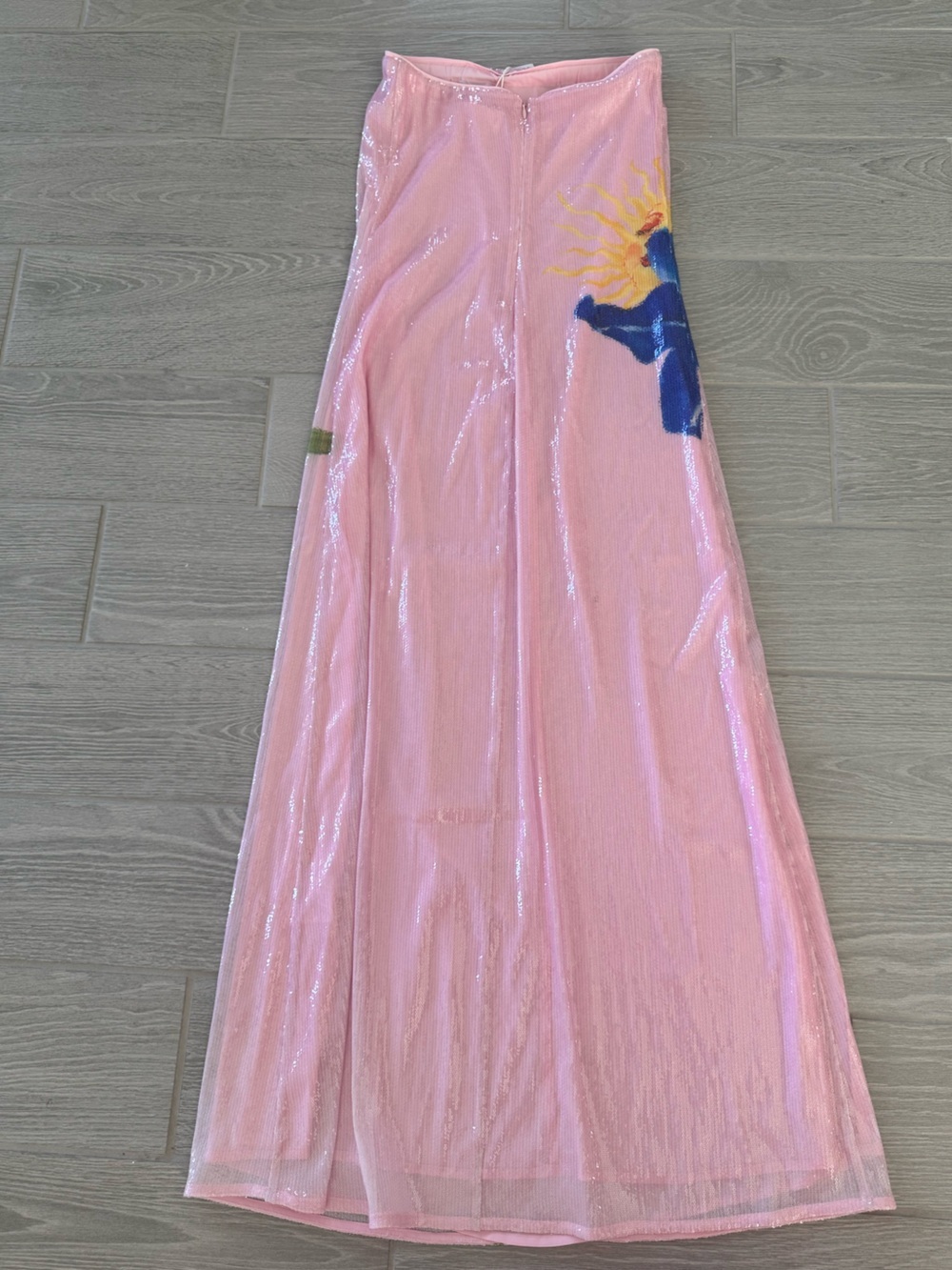 ROAME REVOLVE Floral Motif Sequined Strapless Bianca Dress Elysium Blush 0 NWT - Picture 7 of 7